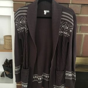 Cozy muted-purple cardigan